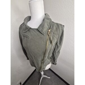 Beautiful Army Green Motorcycle Inspired Jacket By Kensie!! Size Medium!!